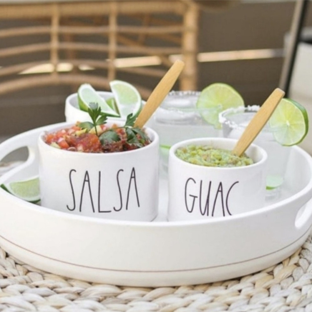 *BRAND NEW* Rae Dunn Artisan Guac + Salsa Set with (1) Bamboo Spoon